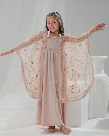 Fairy Tale Bloom - 2pcs Long Dress + Net Jacket