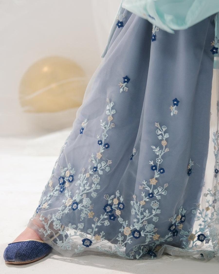 Hania - 3pcs Embroidered Gharara - festive - Sprinkles Pakistan