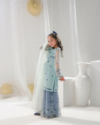 Hania - 3pcs Embroidered Gharara - festive - Sprinkles Pakistan