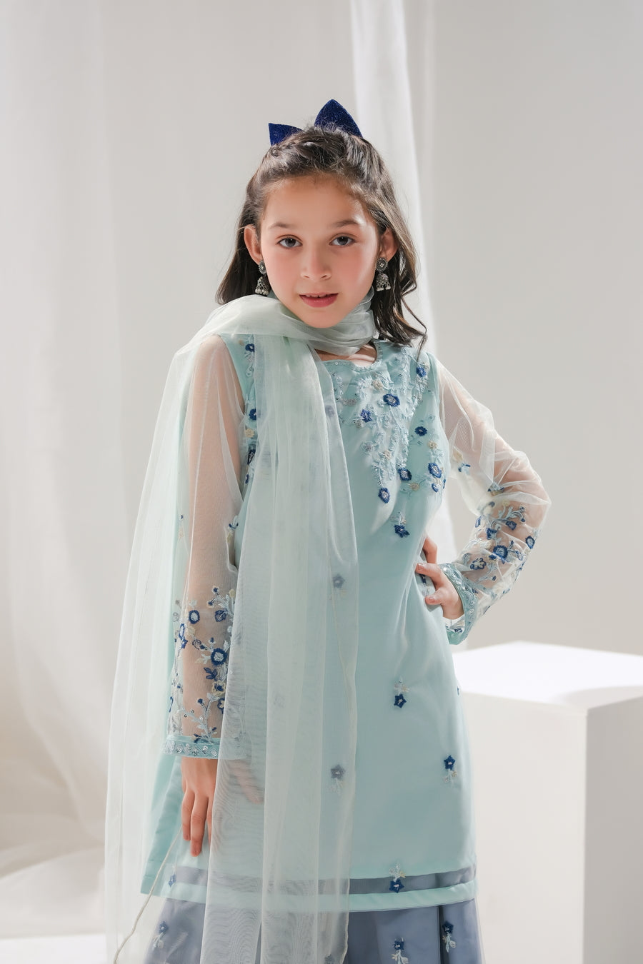 Hania - 3pcs Embroidered Gharara - festive - Sprinkles Pakistan