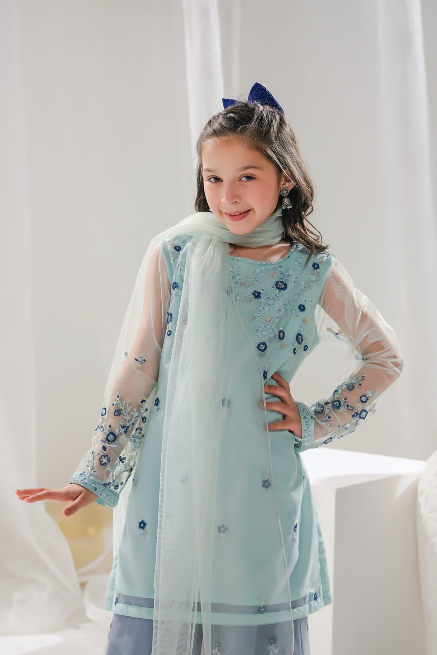 Hania - 3pcs Embroidered Gharara - festive - Sprinkles Pakistan