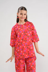 Cherry Blossom - Co-ord Set - Cotton Mix - 2pcs-ready-to-wear, Kids Co-Ord Set - Sprinkles Pakistan