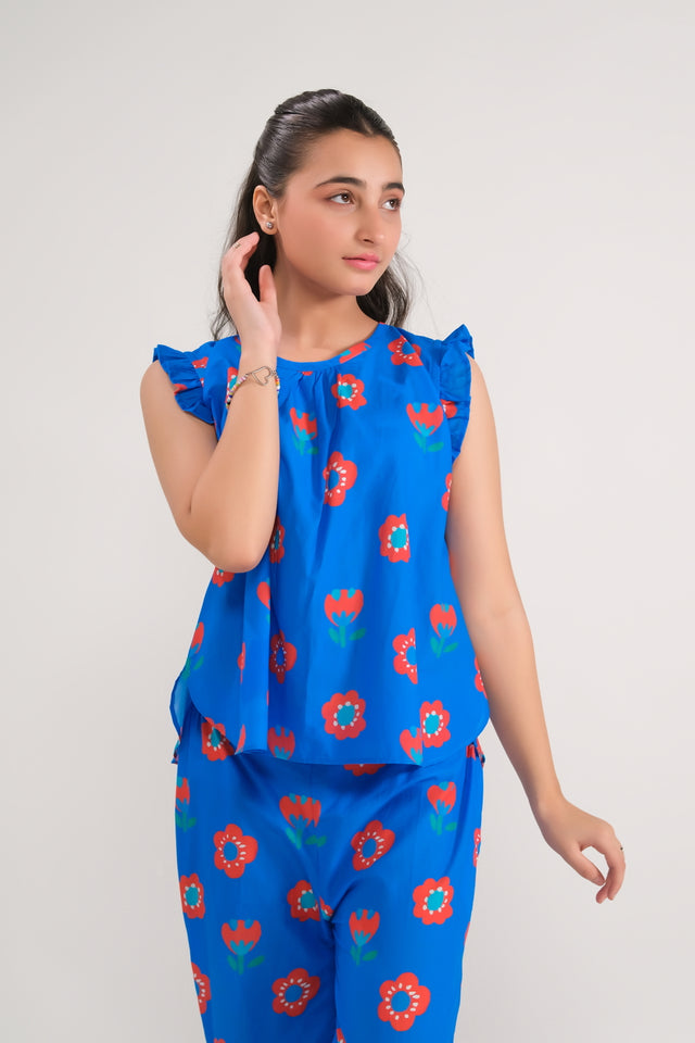 Azure Floral Vibes - Co-ord Set