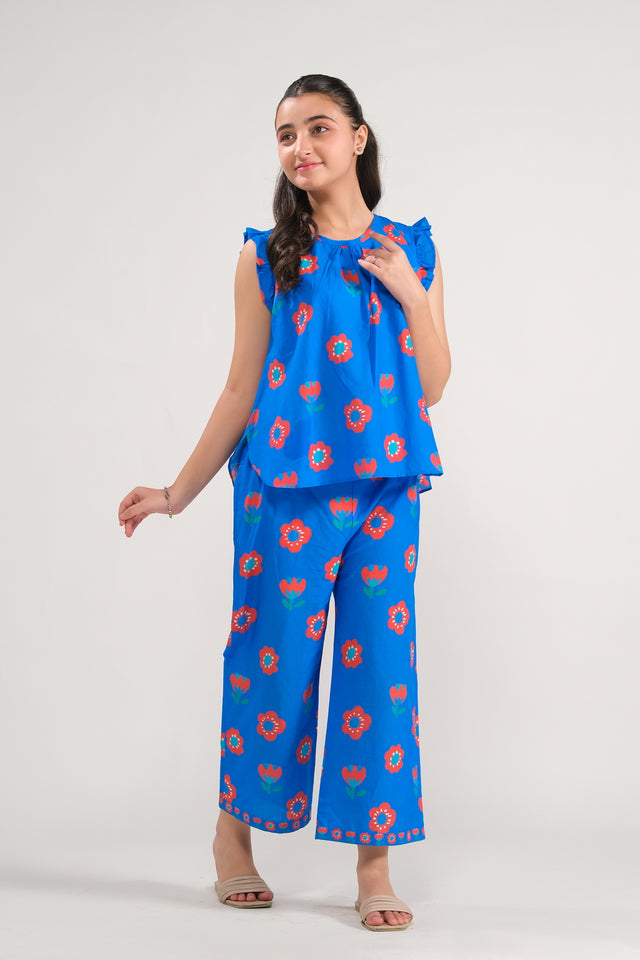 Azure Floral Vibes - Co-ord Set