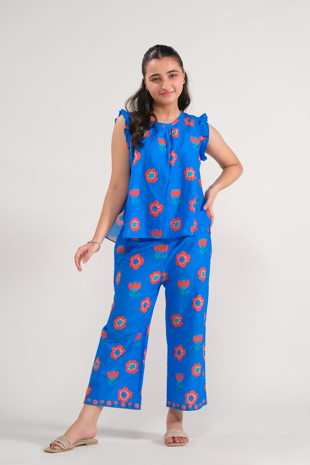 Azure Floral Vibes - Co-ord Set