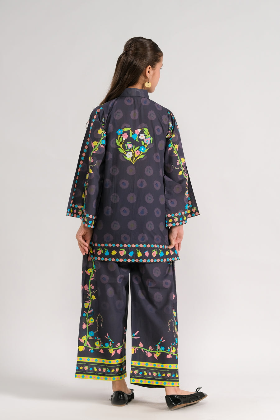 Midnight Flora - 2pcs - Poly Lawn - 2pcs-ready-to-wear - Sprinkles Pakistan