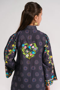 Midnight Flora - 2pcs - Poly Lawn - 2pcs-ready-to-wear - Sprinkles Pakistan
