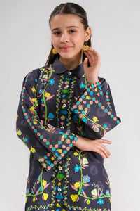 Midnight Flora - 2pcs - Poly Lawn - 2pcs-ready-to-wear - Sprinkles Pakistan
