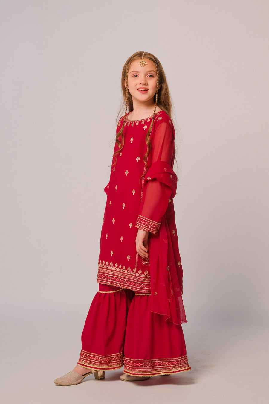 Aria - 3pcs - Chiffon With Embroidery + Sequence - festive - Sprinkles Pakistan