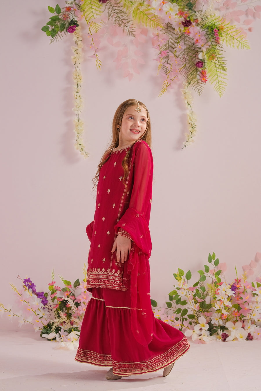 Aria - 3pcs - Chiffon With Embroidery + Sequence - festive - Sprinkles Pakistan