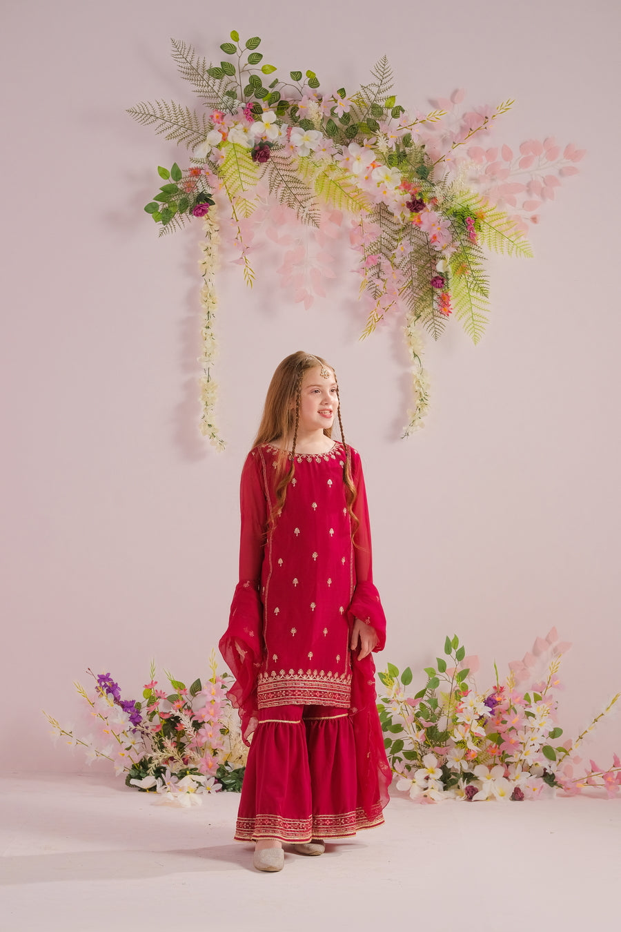 Aria - 3pcs - Chiffon With Embroidery + Sequence - festive - Sprinkles Pakistan