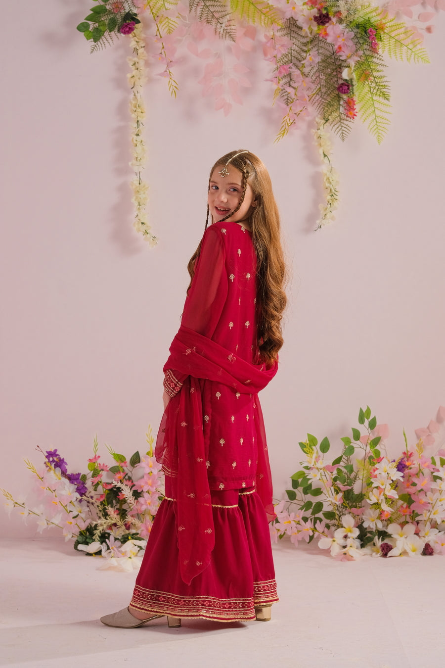 Aria - 3pcs - Chiffon With Embroidery + Sequence - festive - Sprinkles Pakistan