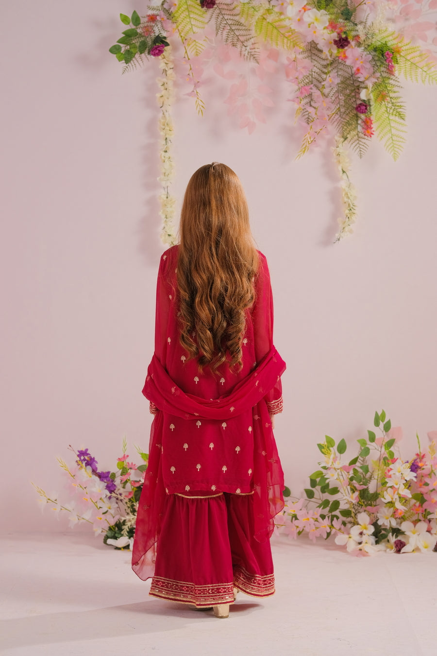 Aria - 3pcs - Chiffon With Embroidery + Sequence - festive - Sprinkles Pakistan