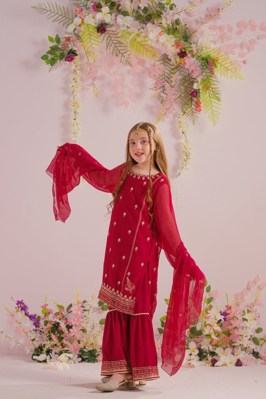 Aria - 3pcs - Chiffon With Embroidery + Sequence - festive - Sprinkles Pakistan