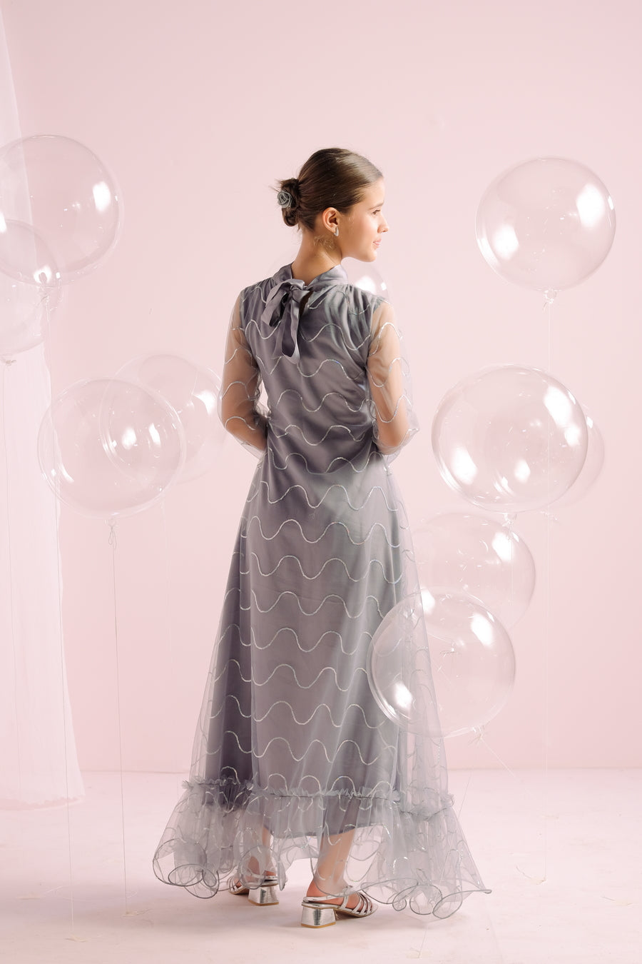 Silver Whirl - Embellished -1pc