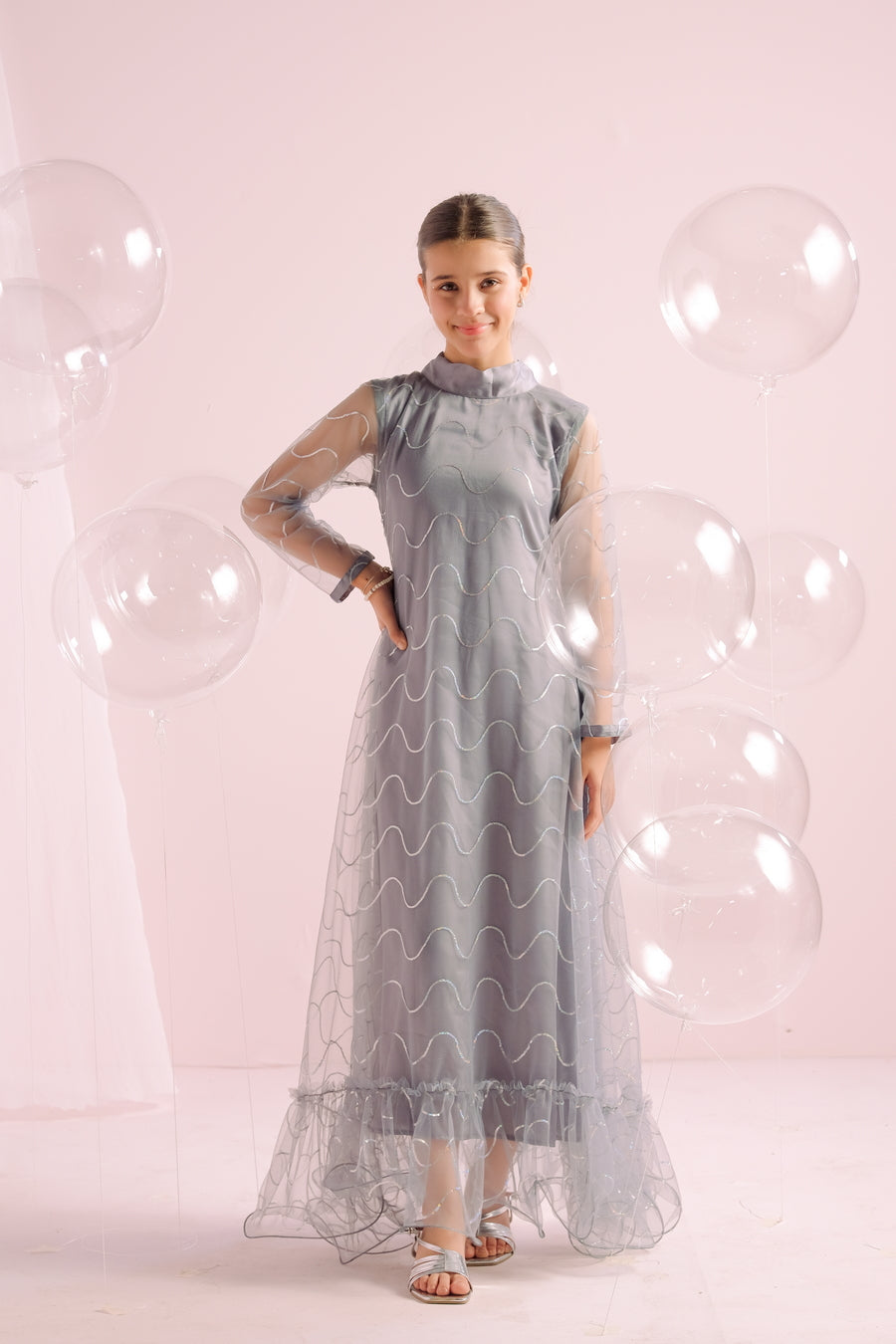 Silver Whirl - Embellished -1pc