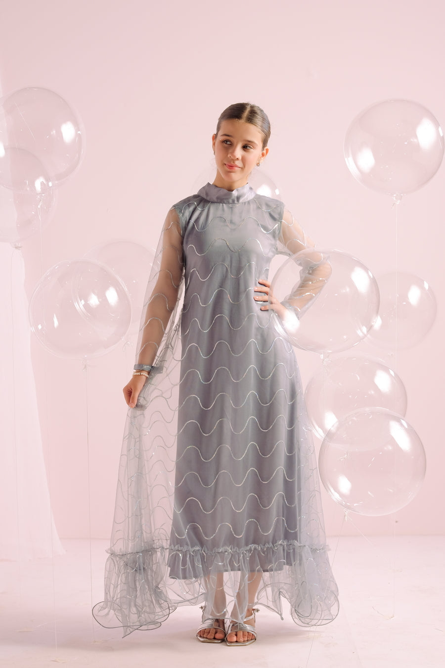 Silver Whirl - Embellished -1pc