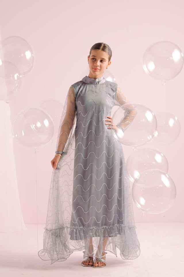 Silver Whirl - Embellished -1pc