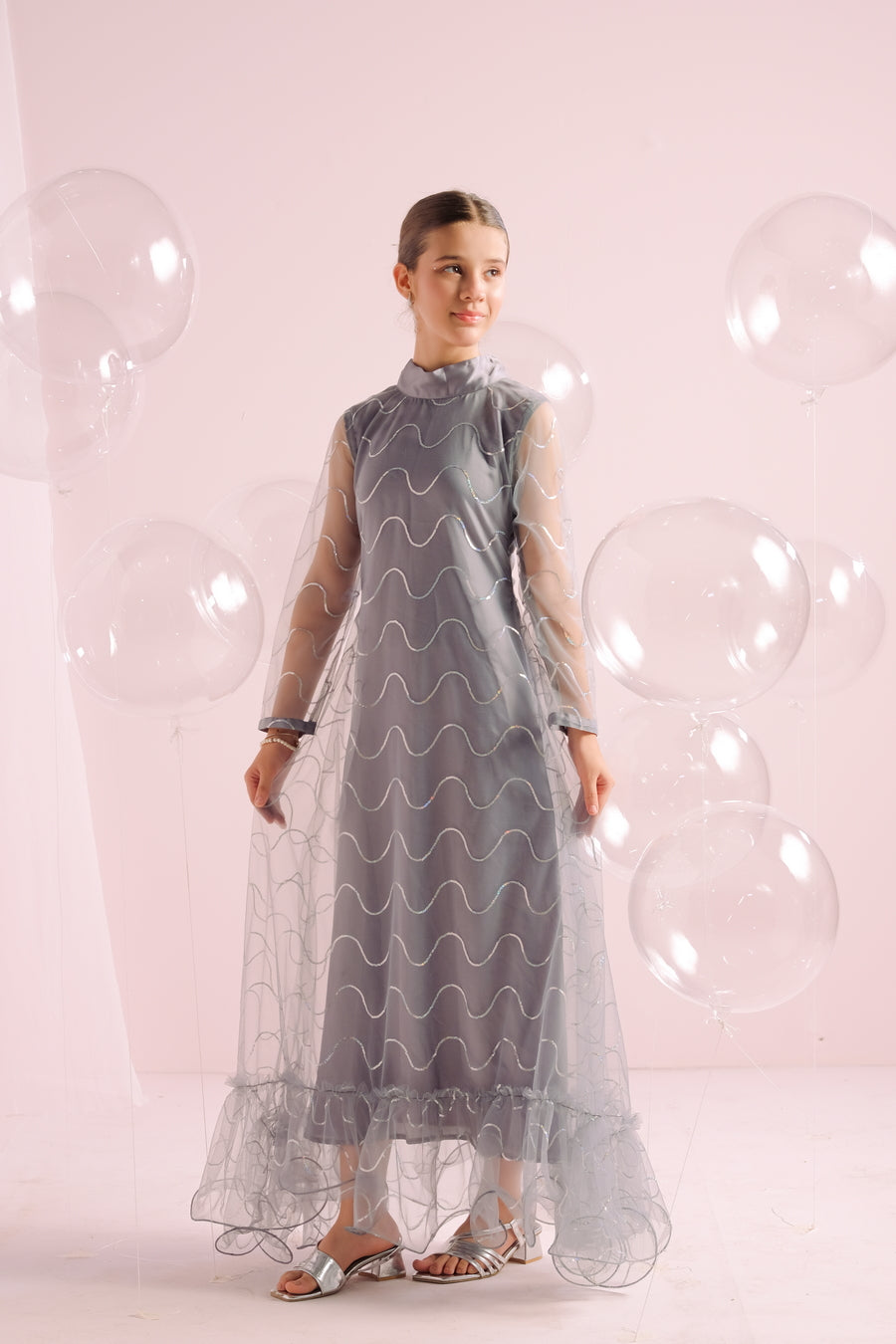 Silver Whirl - Embellished -1pc