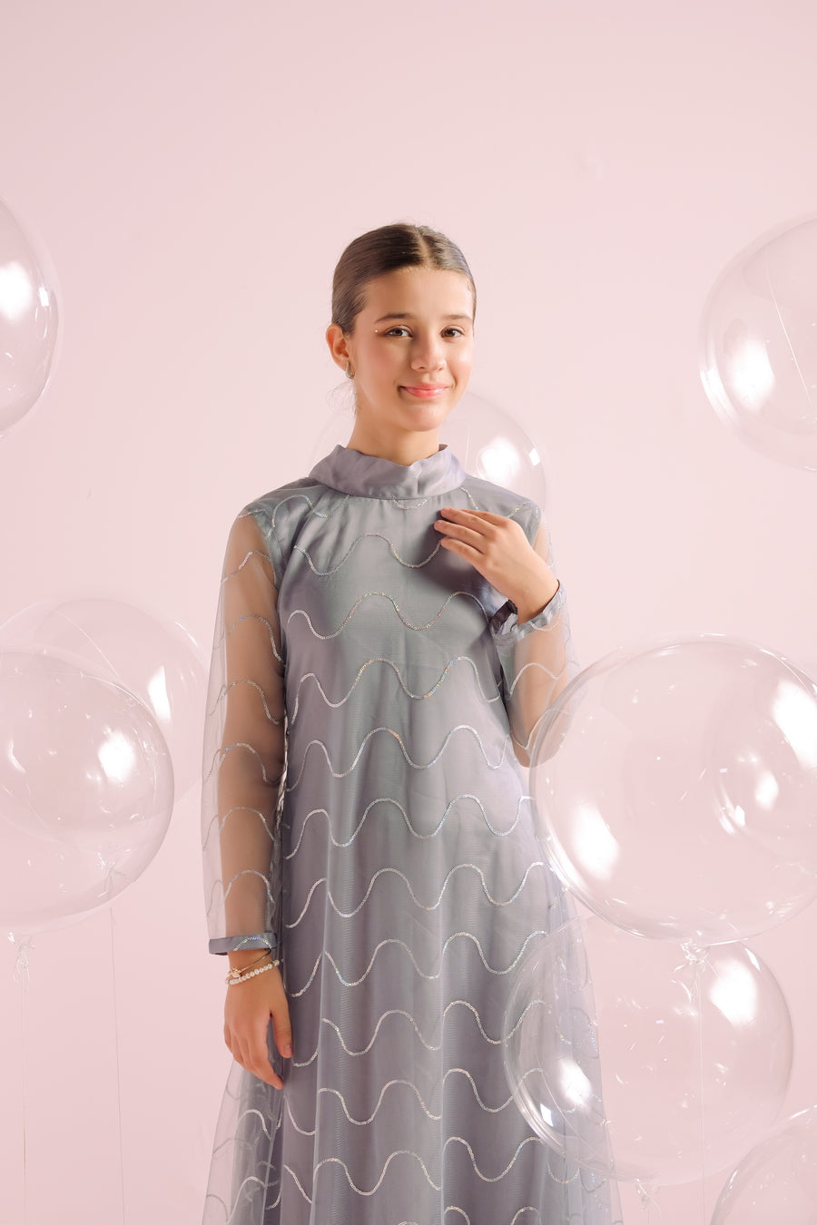 Silver Whirl - Embellished -1pc