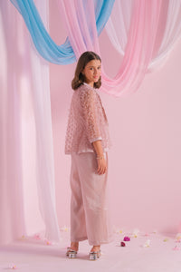 Mauve - 2pc - Jumpsuit & Outerwear - Net + Lava Silk - festive - Sprinkles Pakistan