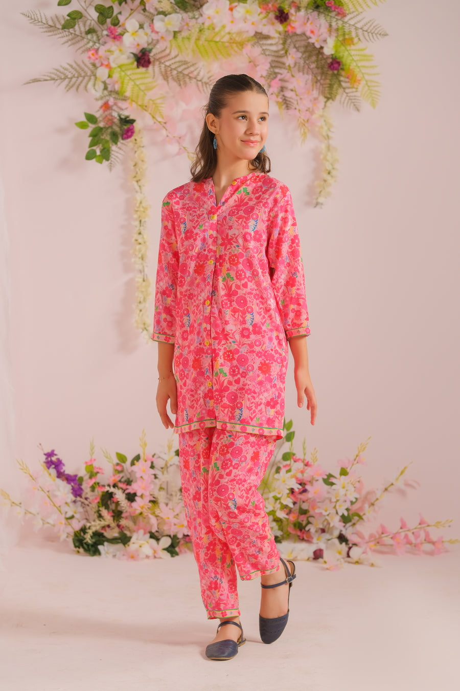 Petal Party - Co-ord Set - Cotton Mix - 2pcs-ready-to-wear, Kids Co-Ord Set - Sprinkles Pakistan