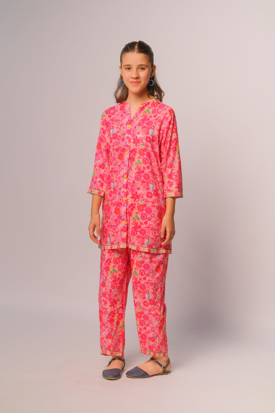 Petal Party - Co-ord Set - Cotton Mix - 2pcs-ready-to-wear, Kids Co-Ord Set - Sprinkles Pakistan