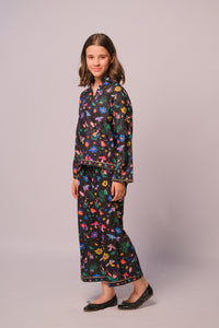 Midnight Petals - Co-ord Set - Poly Cambric - 2pcs-ready-to-wear, Kids Co-Ord Set - Sprinkles Pakistan
