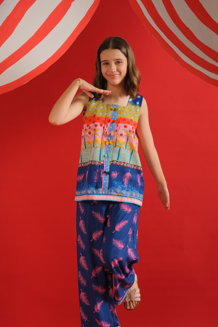 Tropical Breeze - Co-ord Set - Cotton Mix - 2pcs-ready-to-wear, Kids Co-Ord Set - Sprinkles Pakistan