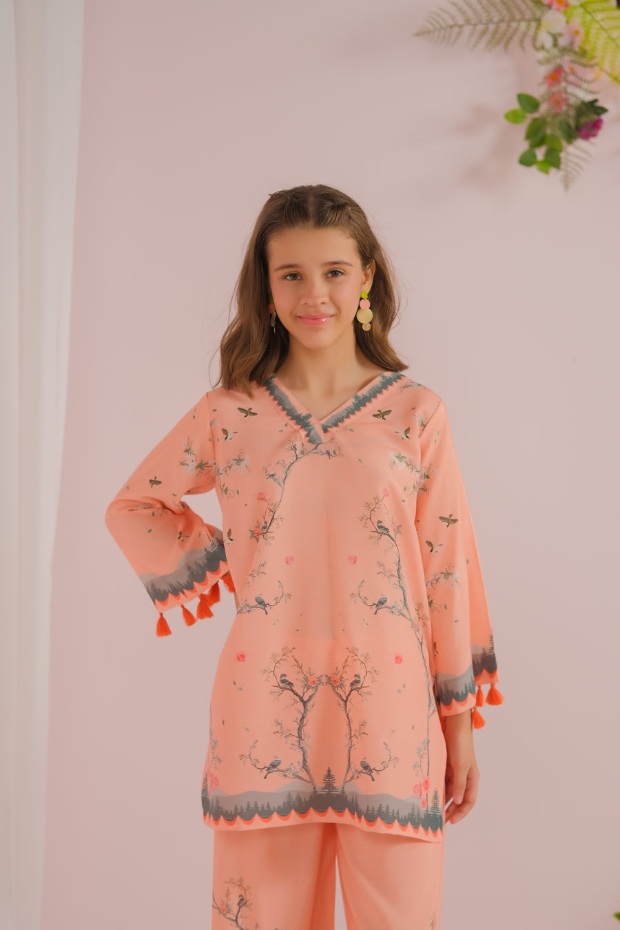 Floral Fantasy - 2pcs - Poly Lawn - 2pcs-ready-to-wear - Sprinkles Pakistan