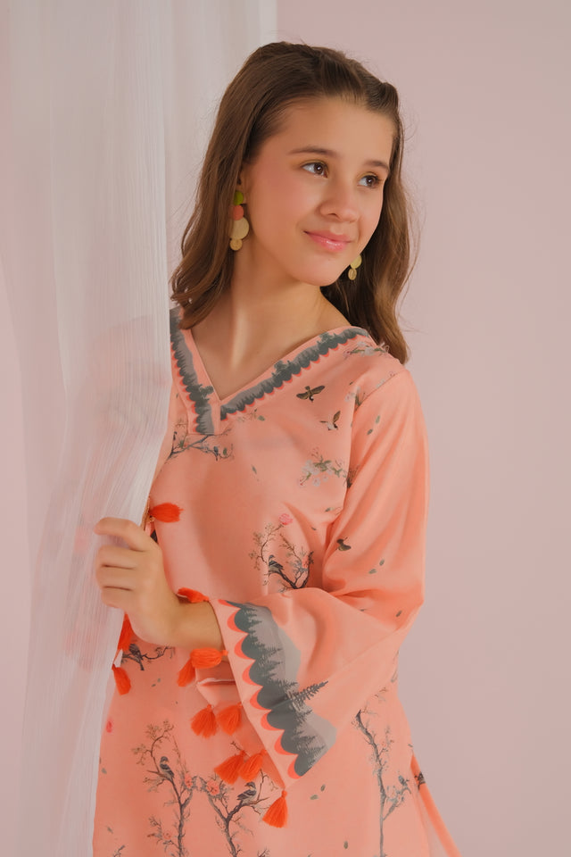 Floral Fantasy - 2pcs - Poly Lawn - 2pcs-ready-to-wear - Sprinkles Pakistan