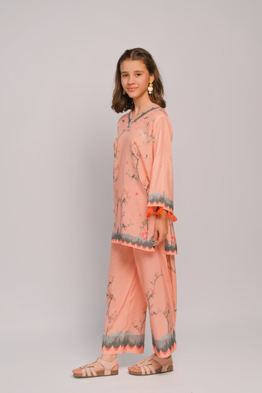 Floral Fantasy - 2pcs - Poly Lawn - 2pcs-ready-to-wear - Sprinkles Pakistan