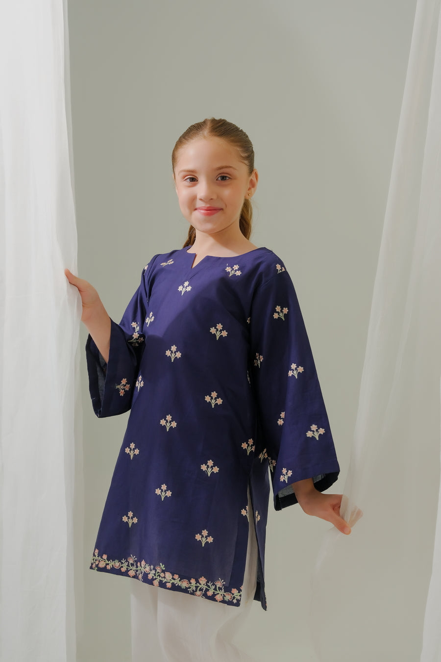 Midnight Blooms - 1pc - Embroidered - Lawn/Cotton - 2pcs-ready-to-wear - Sprinkles Pakistan