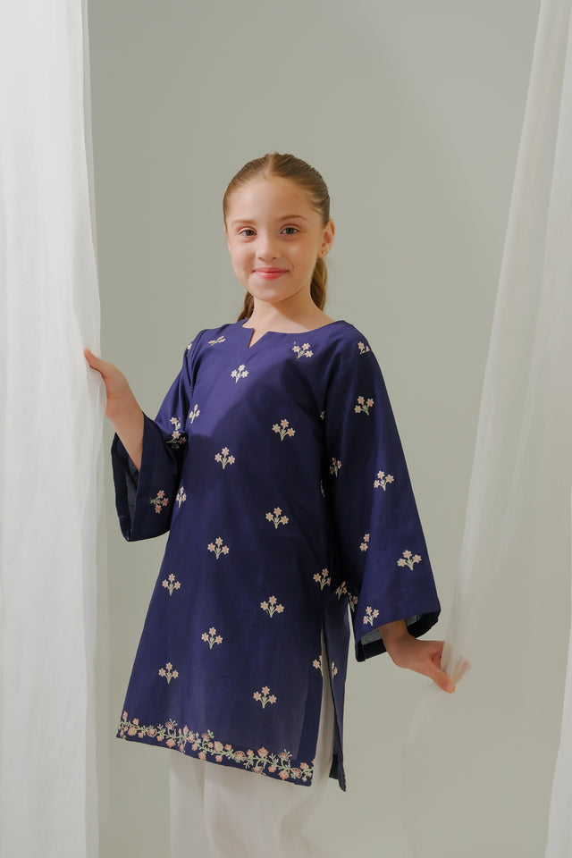 Midnight Blooms - 1pc - Embroidered - Lawn/Cotton - 2pcs-ready-to-wear - Sprinkles Pakistan