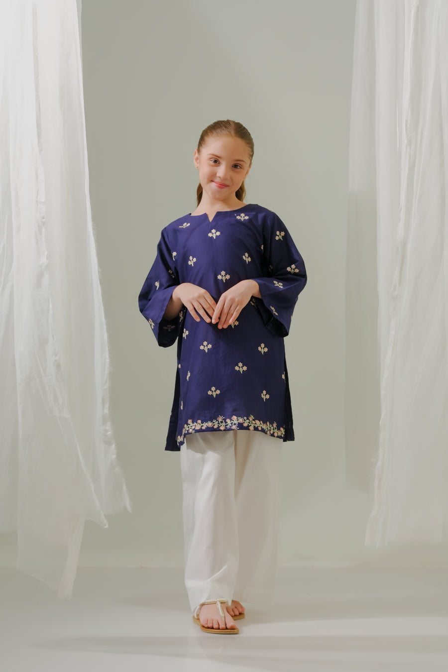 Midnight Blooms - 1pc - Embroidered - Lawn/Cotton - 2pcs-ready-to-wear - Sprinkles Pakistan