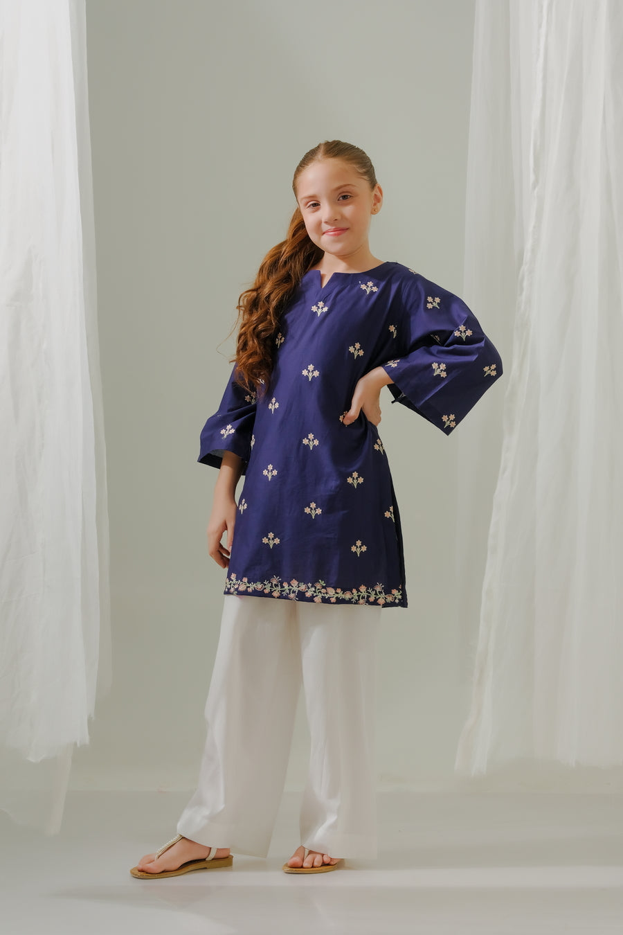 Midnight Blooms - 1pc - Embroidered - Lawn/Cotton - 2pcs-ready-to-wear - Sprinkles Pakistan