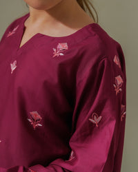 Floral Magenta Muse - 1pc - Embroidered - Lawn/Cotton - 2pcs-ready-to-wear - Sprinkles Pakistan