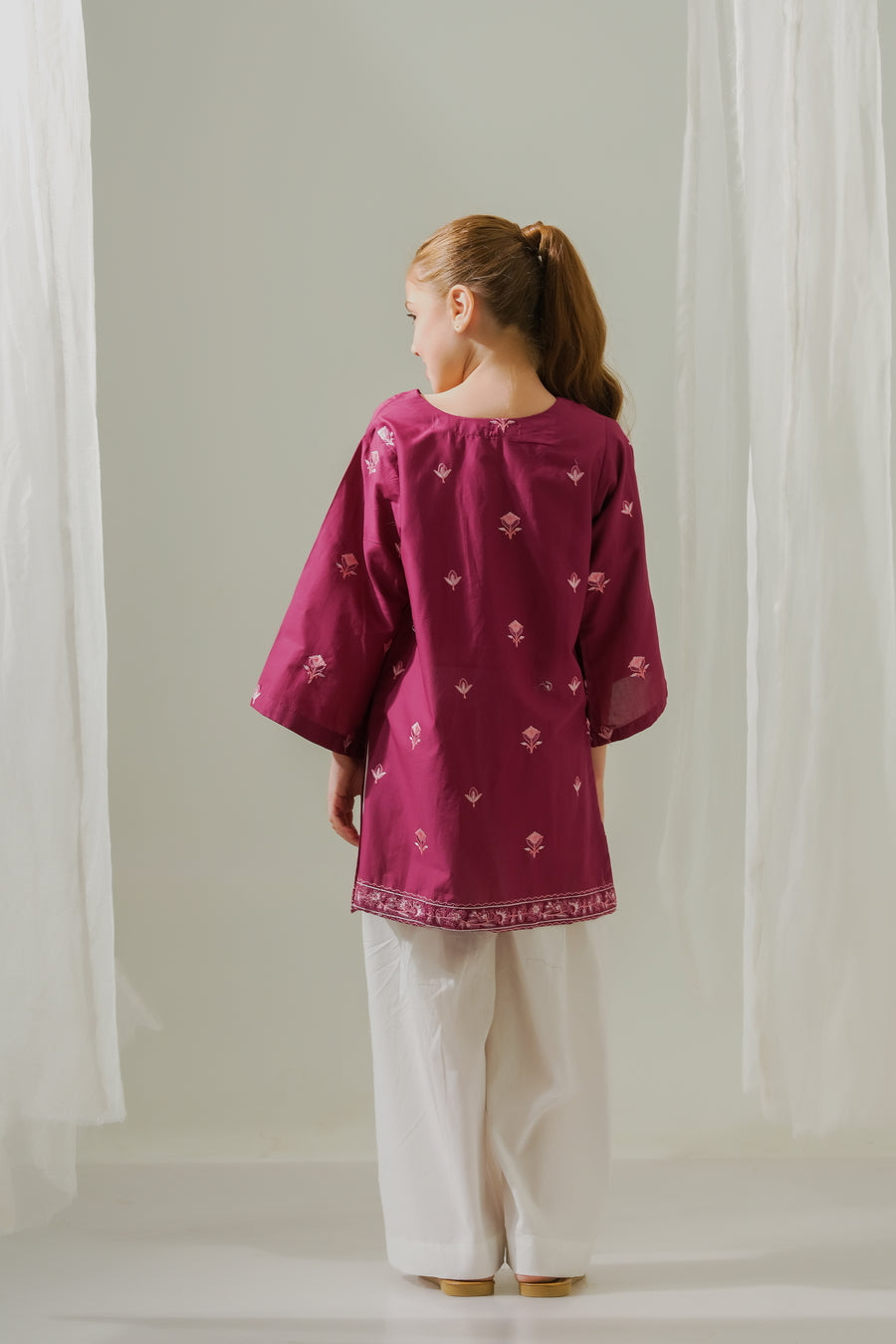 Floral Magenta Muse - 1pc - Embroidered - Lawn/Cotton - 2pcs-ready-to-wear - Sprinkles Pakistan