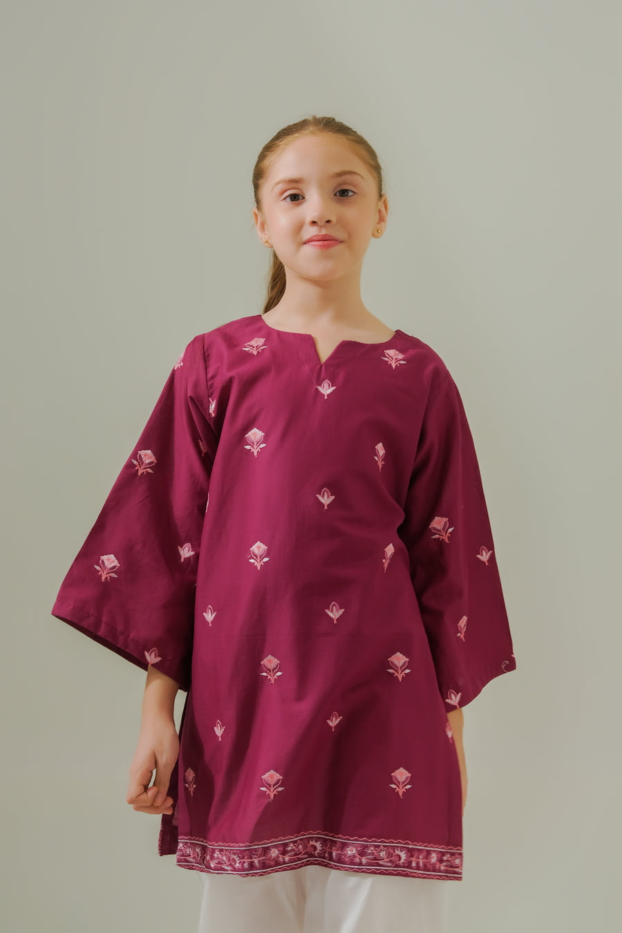 Floral Magenta Muse - 1pc - Embroidered - Lawn/Cotton - 2pcs-ready-to-wear - Sprinkles Pakistan
