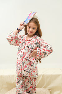 Blush Bookworm - Night Suit - 2pcs - Extra Soft Linen - Sprinkles Pakistan