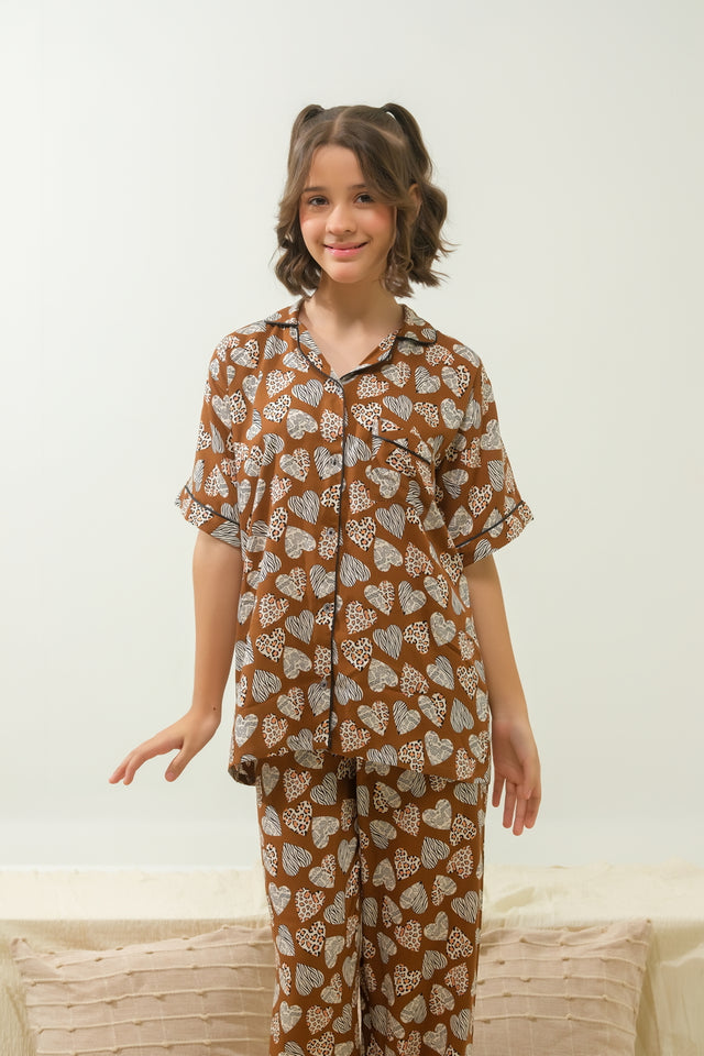 Cozy Heartbeat - Night Suit - 2pcs