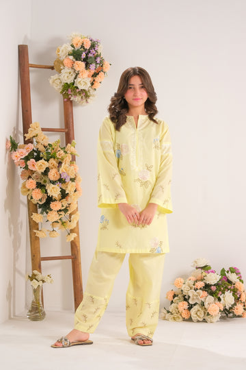Sunshine Garden Yellow - 2pcs - Embroidered