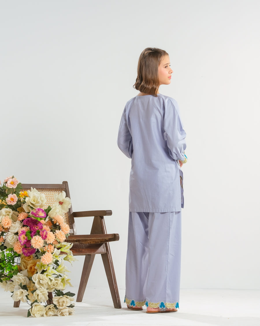 Bluebell Bloom White - 2pcs - Embroidered