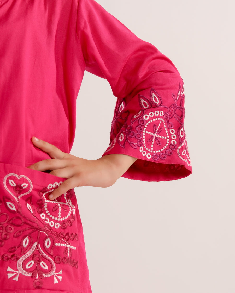 Rose Radiance Pink - 2pcs - Embroidered