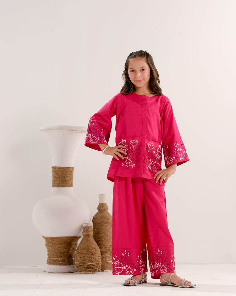 Rose Radiance Pink - 2pcs - Embroidered