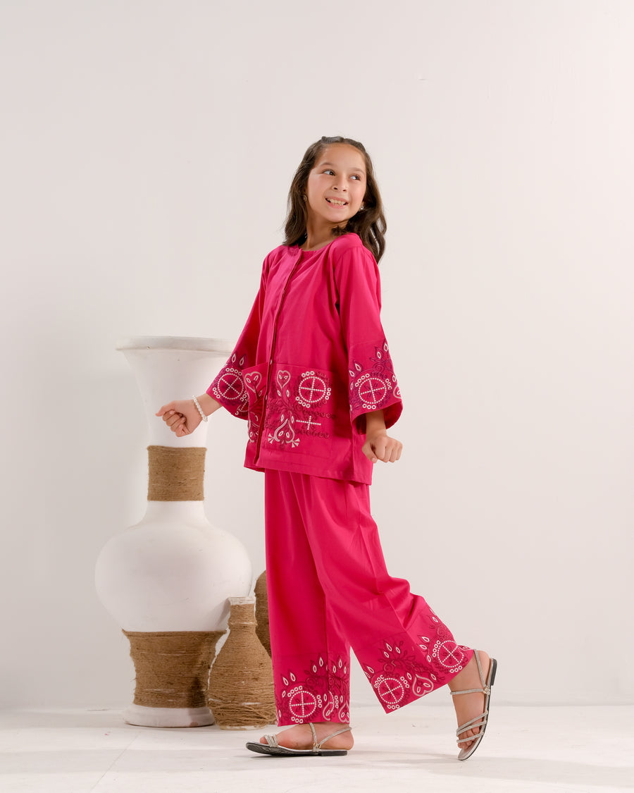 Rose Radiance Pink - 2pcs - Embroidered