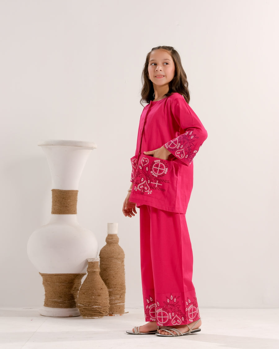 Rose Radiance Pink - 2pcs - Embroidered