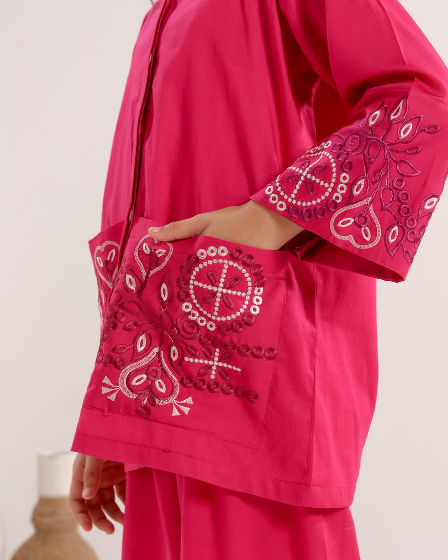 Rose Radiance Pink - 2pcs - Embroidered