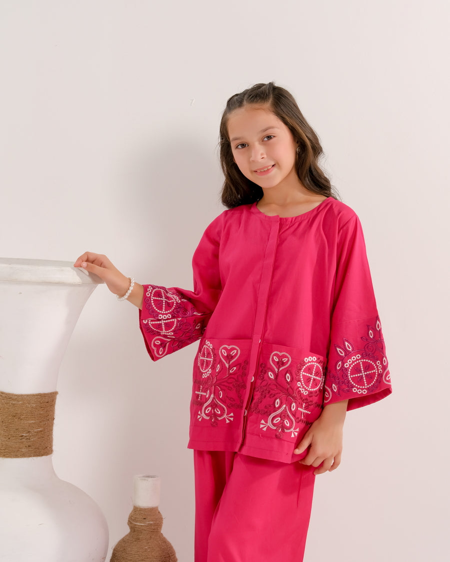 Rose Radiance Pink - 2pcs - Embroidered