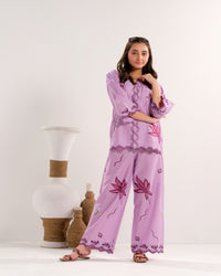 Lavender Bloom Charm - 2pcs - Embroidered - Lawn/Cotton - 2pcs-ready-to-wear - Sprinkles Pakistan